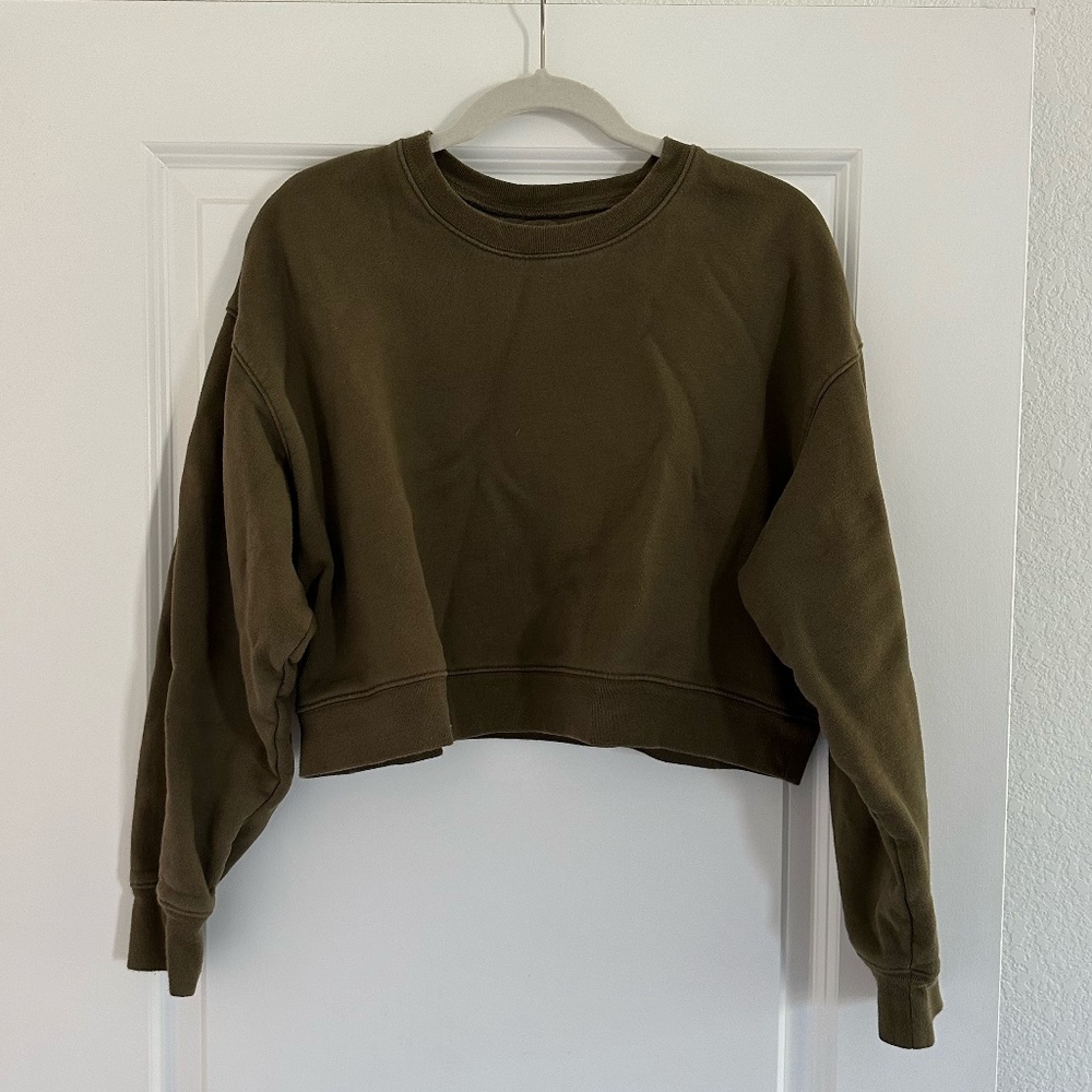 Girlfriend Collective Forest Cropped Sweatshirt L